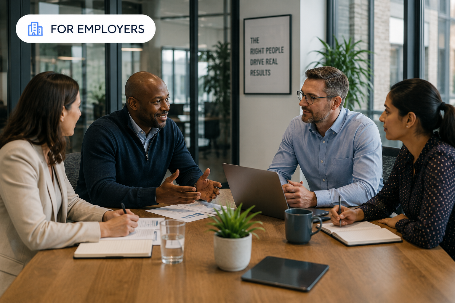 Operations team coordinating staffing requirements in modern industrial facility
